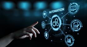 hand reaching out into digital space showing connected tasks for centralized automation
