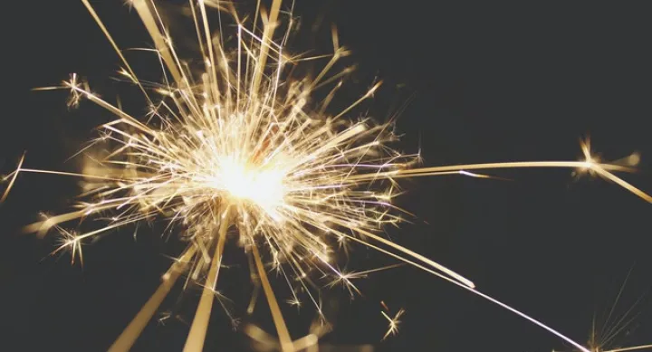 burning sparkler in the dark