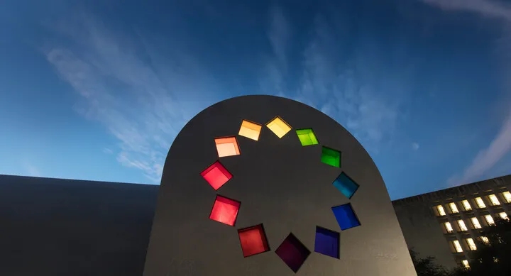 Ellsworth Kelly building at night