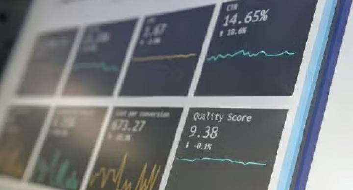 Screen showing data dashboard 