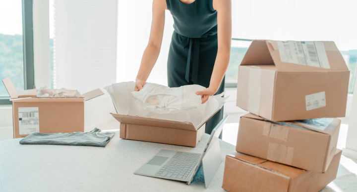 Computer in shipping box