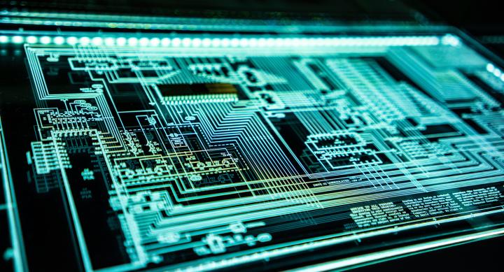 Backlit circuit layout (clear board)