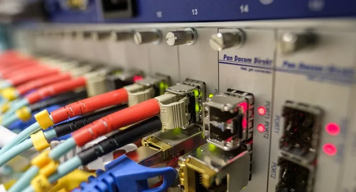 optic cables in panel